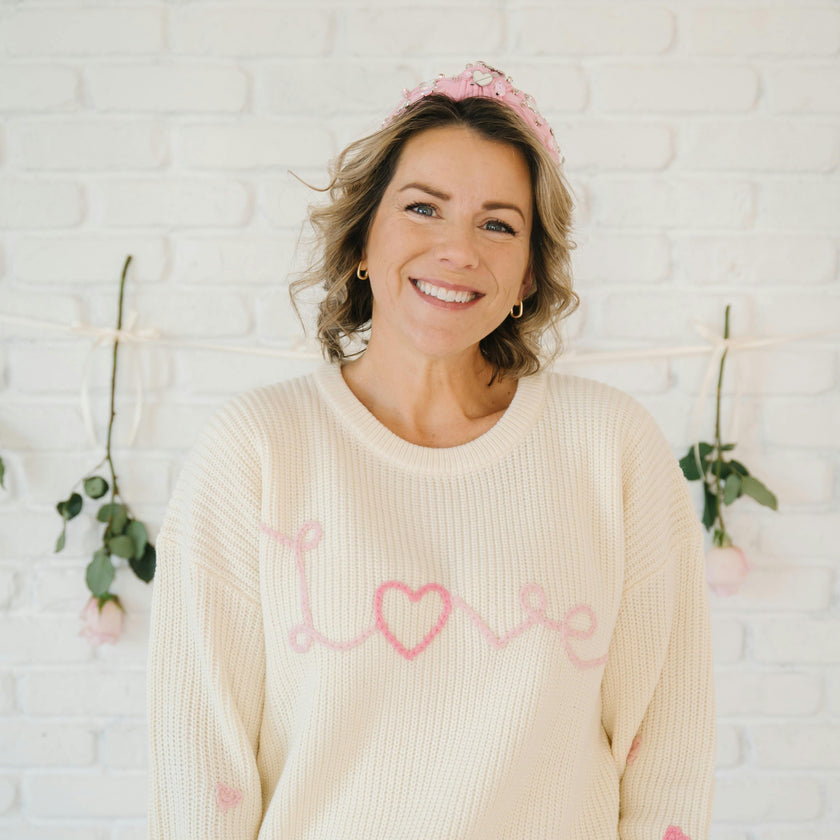 Ditsy Love Knit Women's Sweater