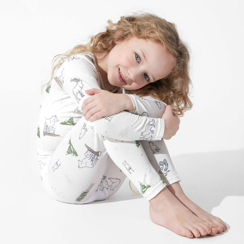 Winter Forest Animals Bamboo Kids Pajamas