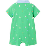 Infant Boys Printed Polo Romper | Bunny & Carrot
