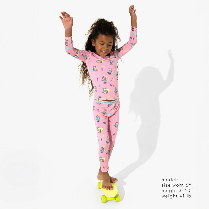 Skater Kitty Kids Bamboo Pajamas