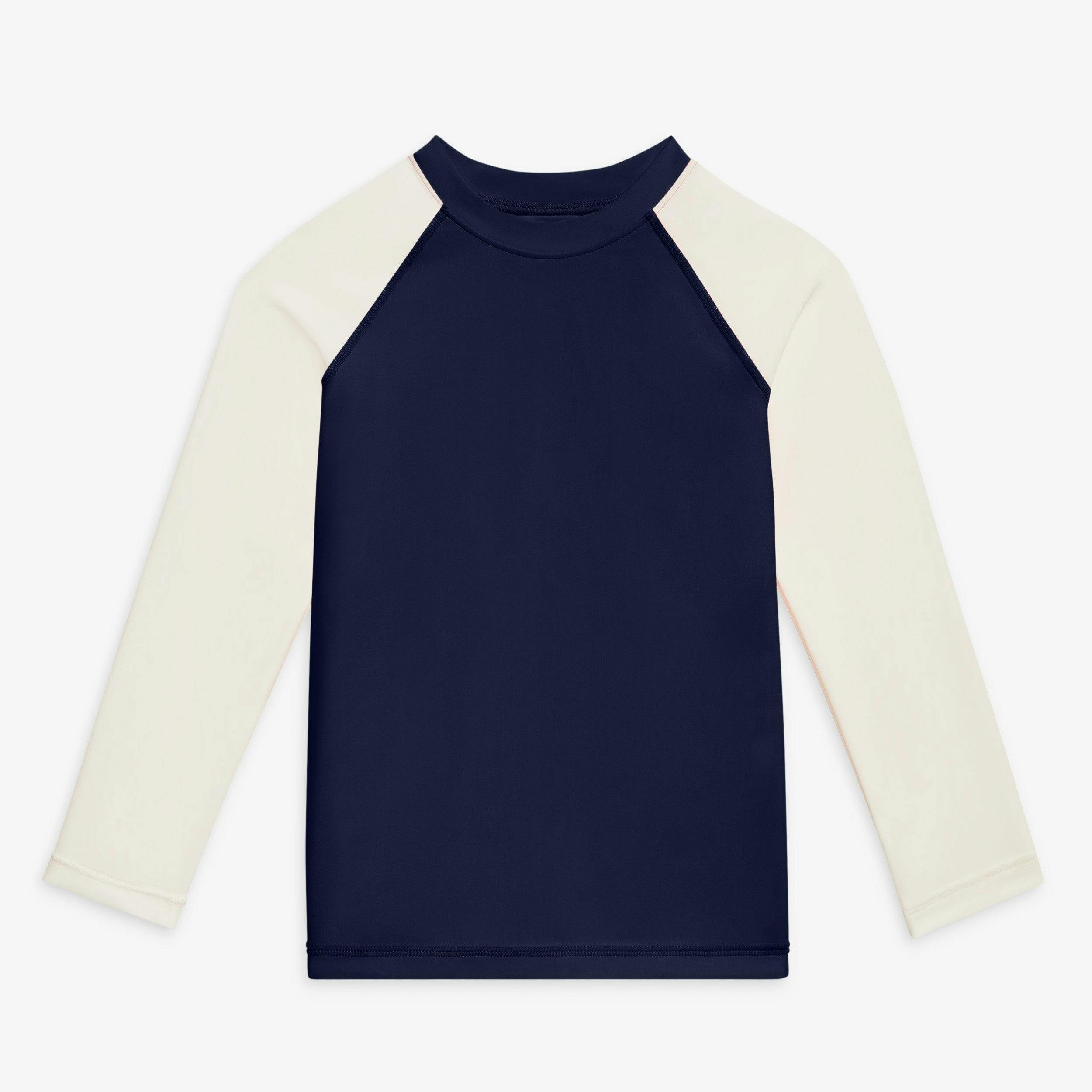 Kids Long Sleeve Baseball Rash Guard, Blue