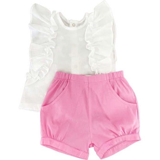 Ruffle Sleeve Short Set