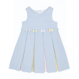 Multicolor Seersucker Pleated Dress