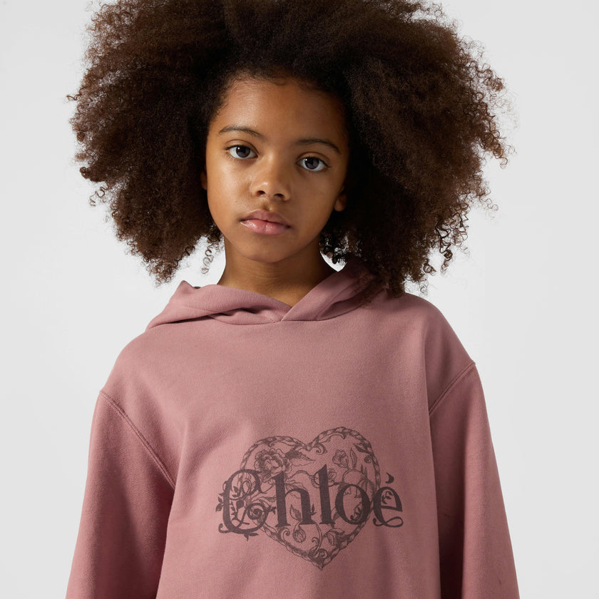 Pink Heart Logo Hoodie Dress