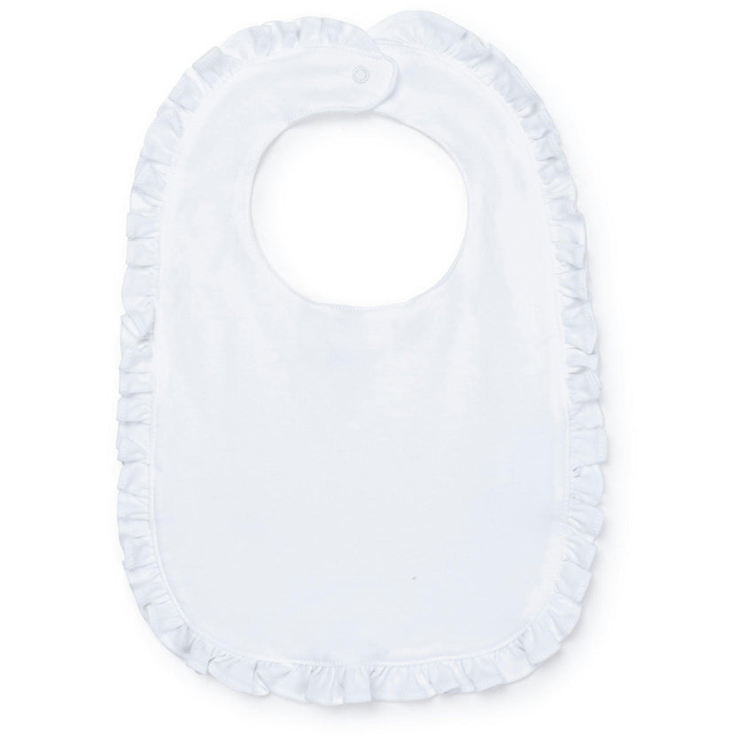 Ruffled Edge Pima Cotton Bib White