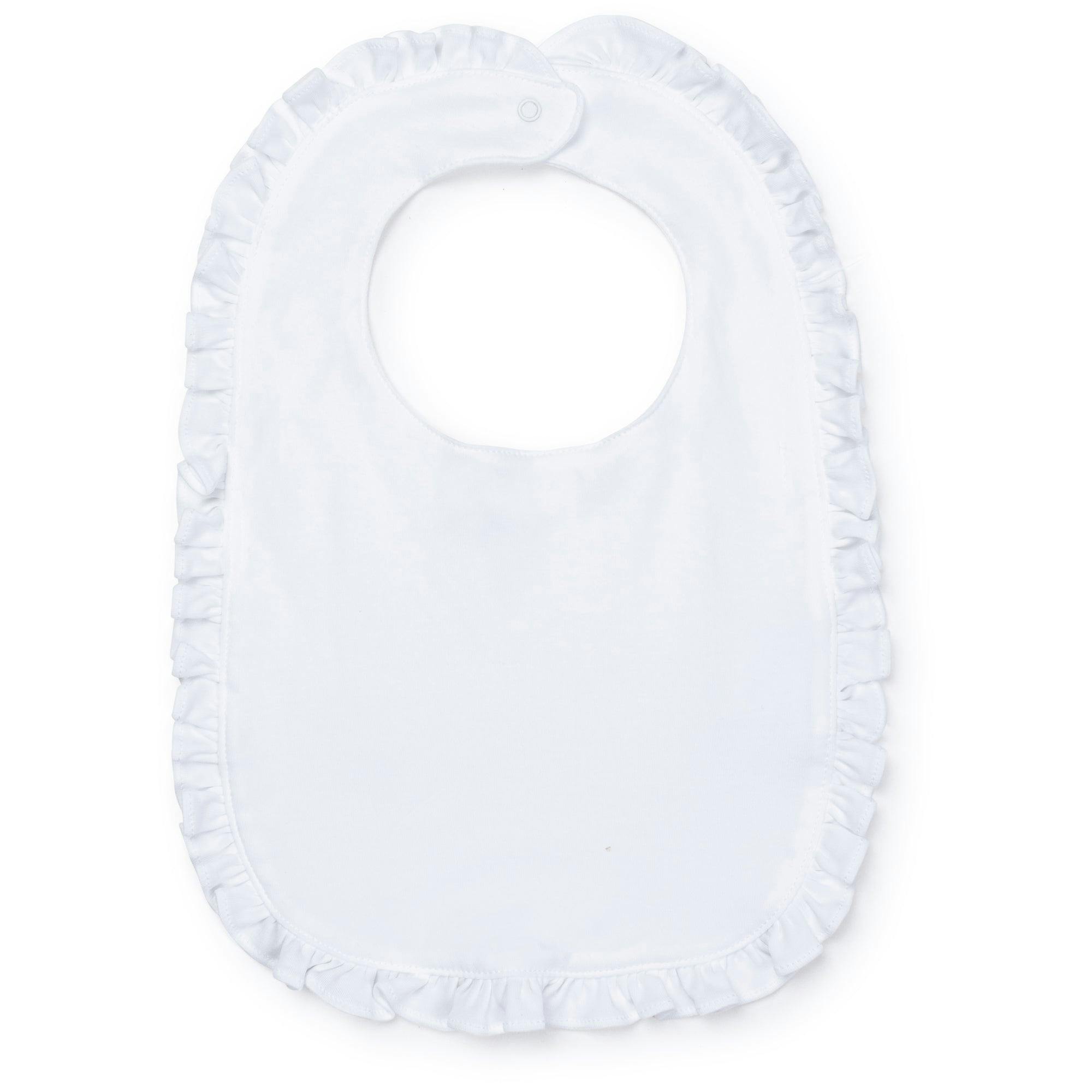 Ruffled Edge Pima Cotton Bib White