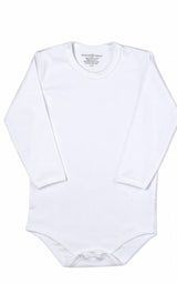 White - Long Sleeve Bodysuit 100% Pima Cotton