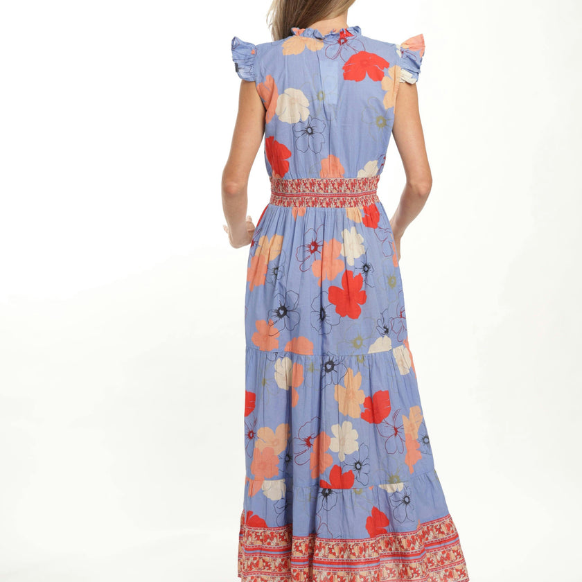 Anais Maxi  Dress - Blue Toile