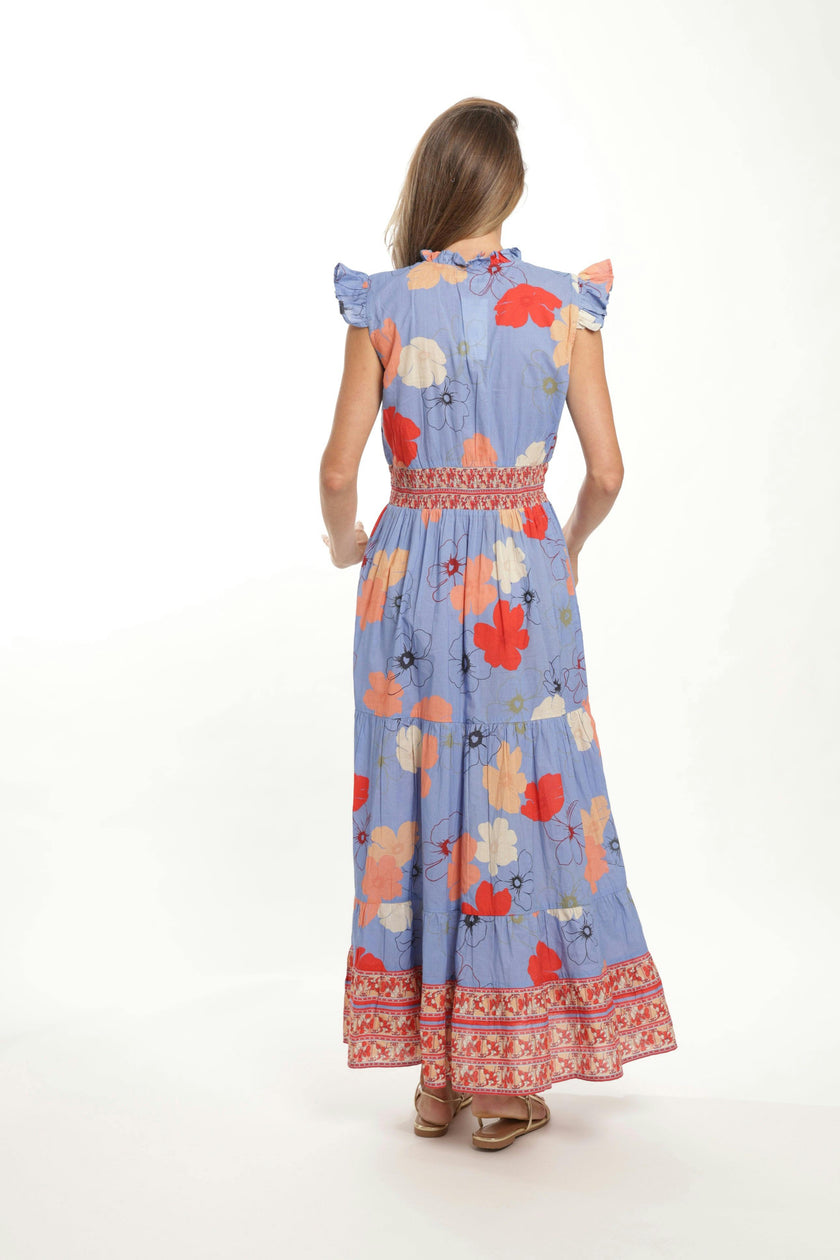 Anais Maxi  Dress - Blue Toile