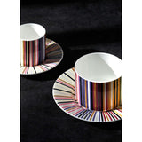 Coffee Cup & Saucer Stripes Set of 2 In Luxury Box Jenkins 156 Diam. 2.3"
