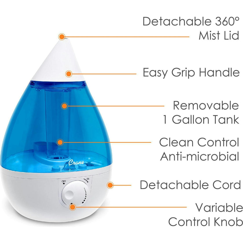 Ultrasonic Cool Mist Drop Shape Humidifier
