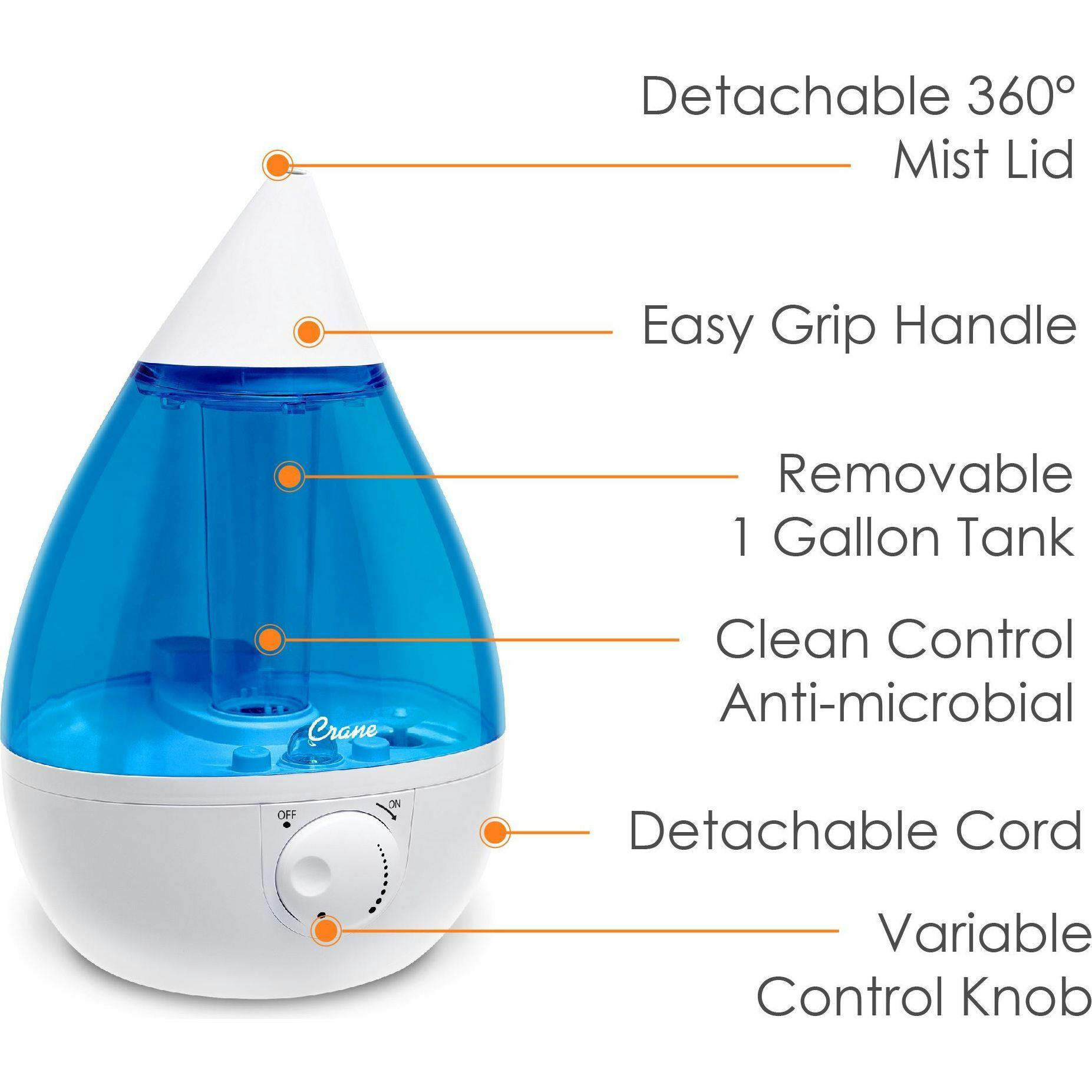 Ultrasonic Cool Mist Drop Shape Humidifier
