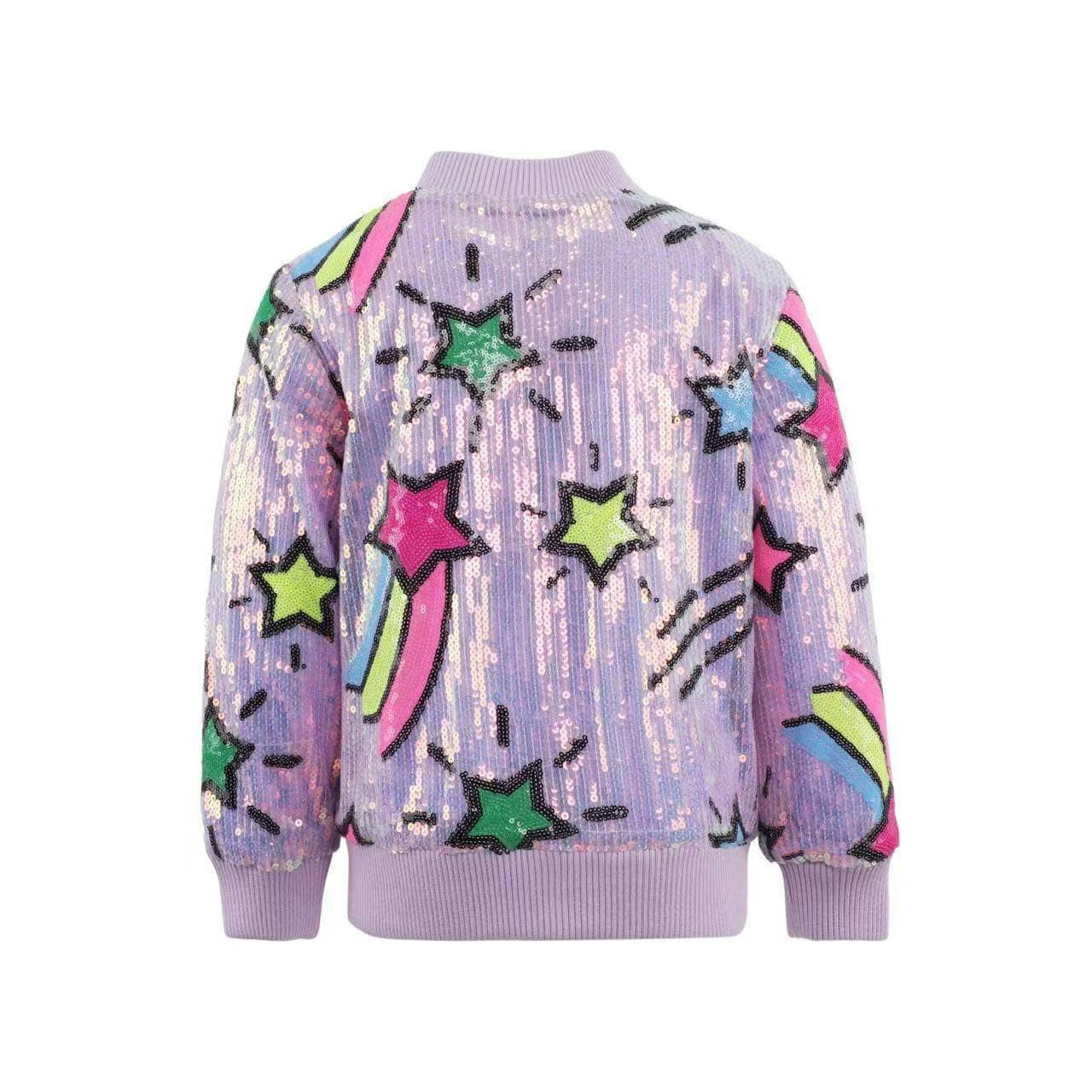Lavender Shooting Star Sequin Bomber