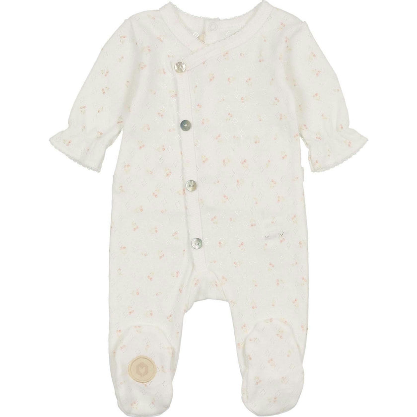 Spray of Cherries Footie Ivory