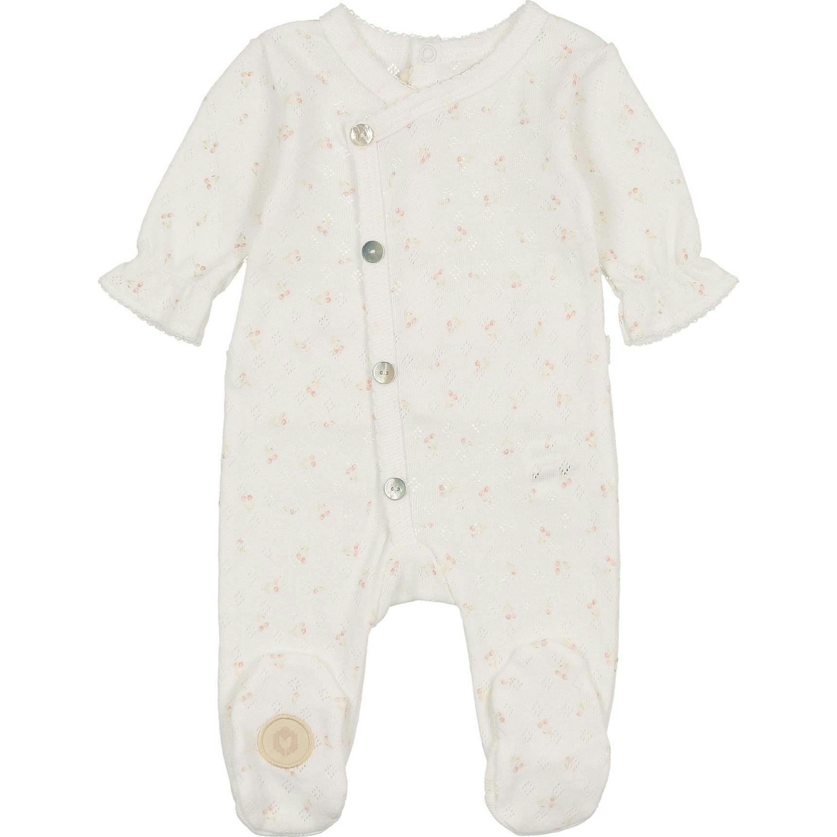 Spray of Cherries Footie Ivory