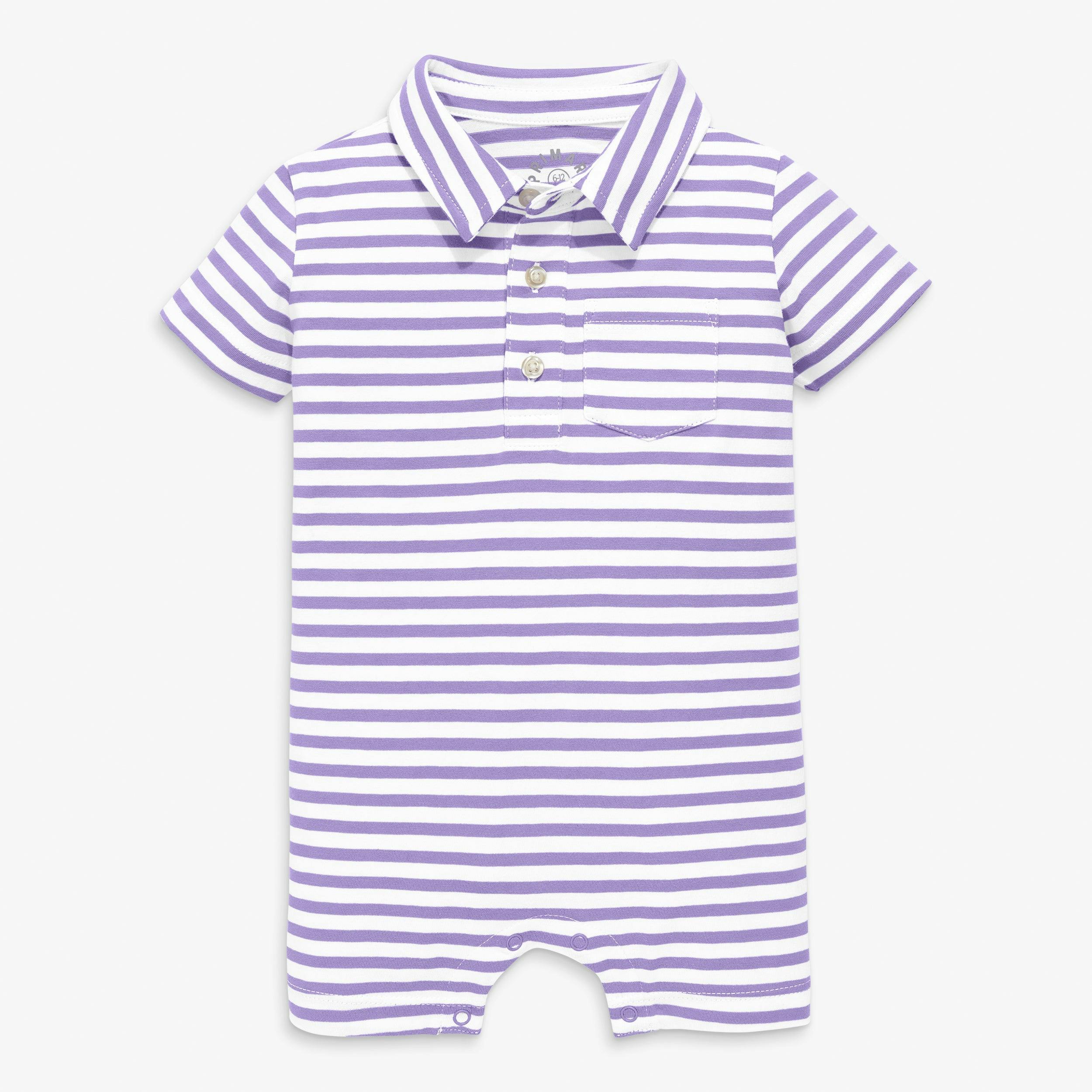 Clearance baby polo shortie in mini stripe