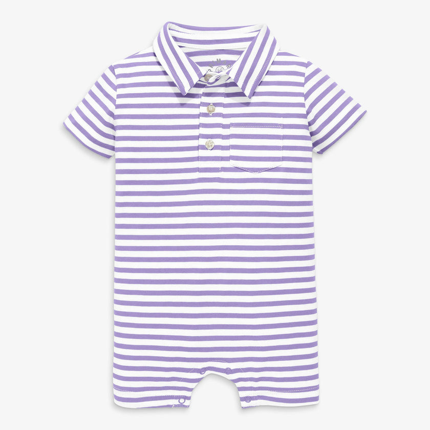 Clearance baby polo shortie in mini stripe