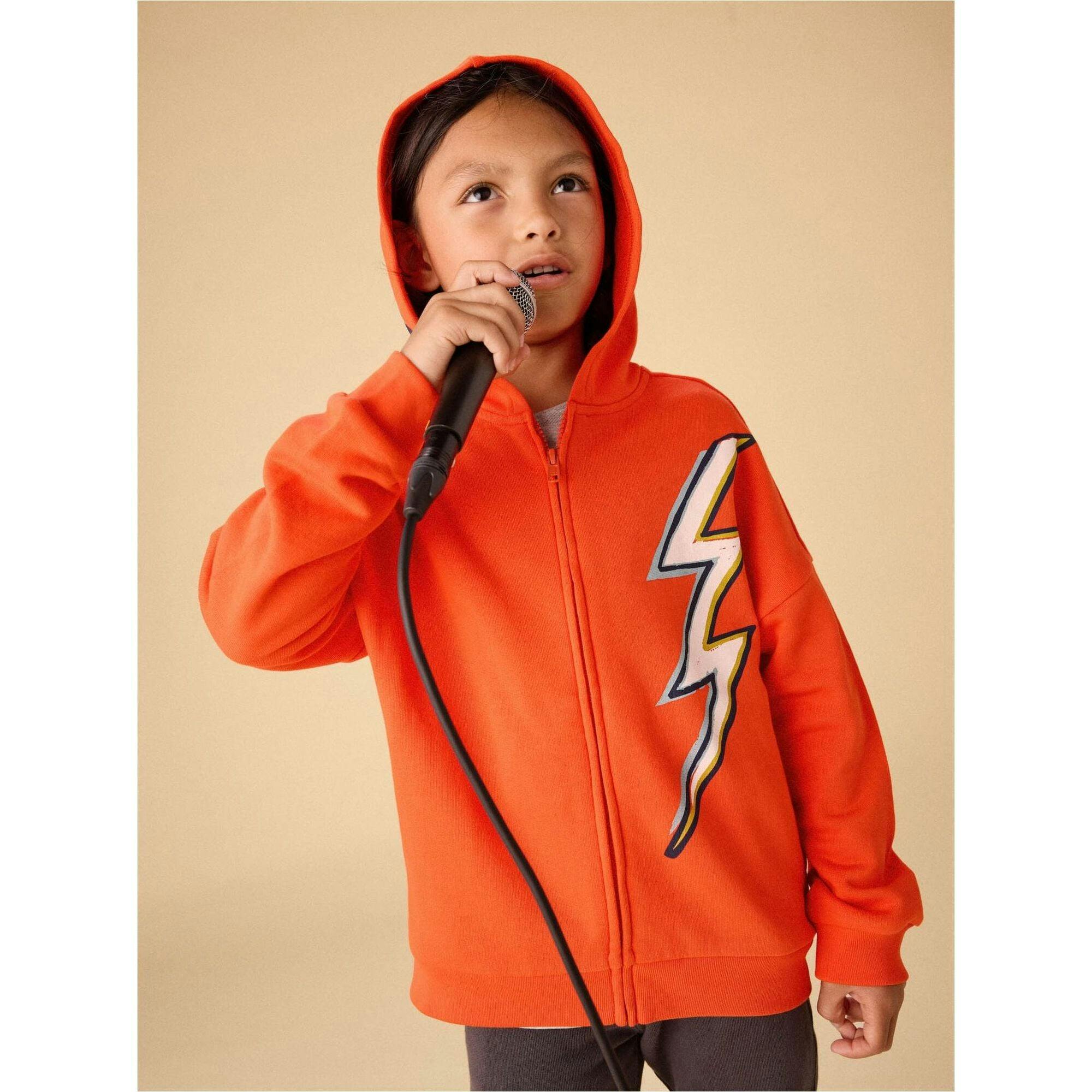 Lightning Bolt Easy Fit Hoodie, Red