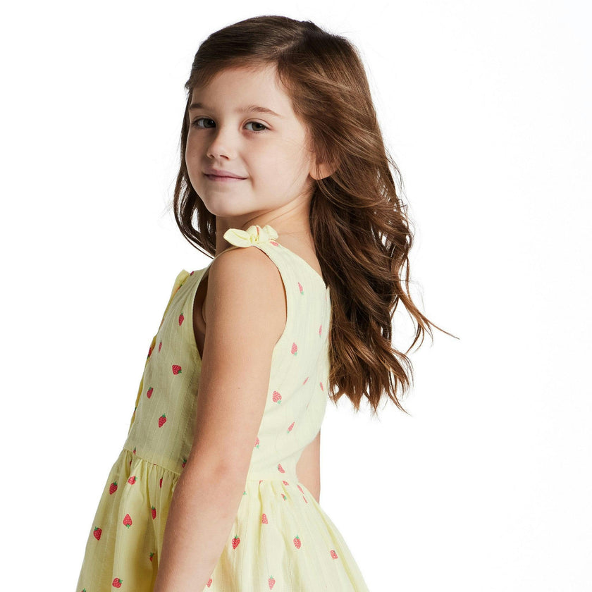 Button Front Dress | Yellow Strawberry
