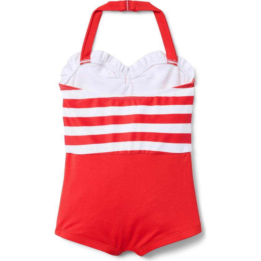 Recycled Retro Striped Swimsuit