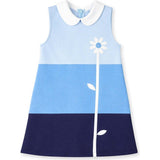 Colorblock Knit Dress With Flower