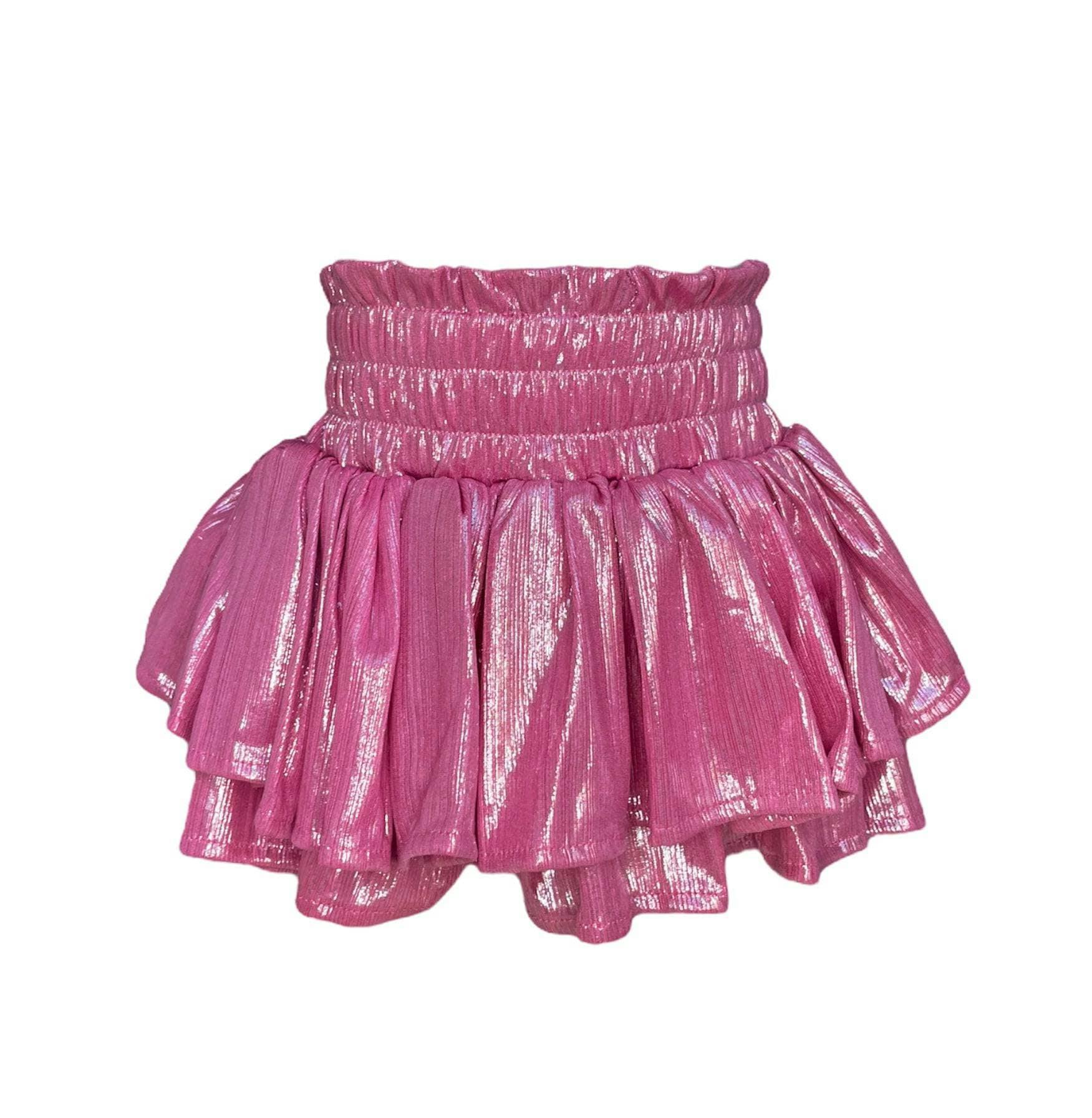 Metallic Ruffle Skort