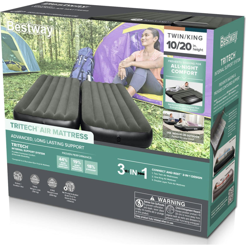Tritech Connect and Rest 3-in-1 Air Mattress 10" Twin/King