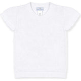 Short Sleeve Sweater with Scallop Edges