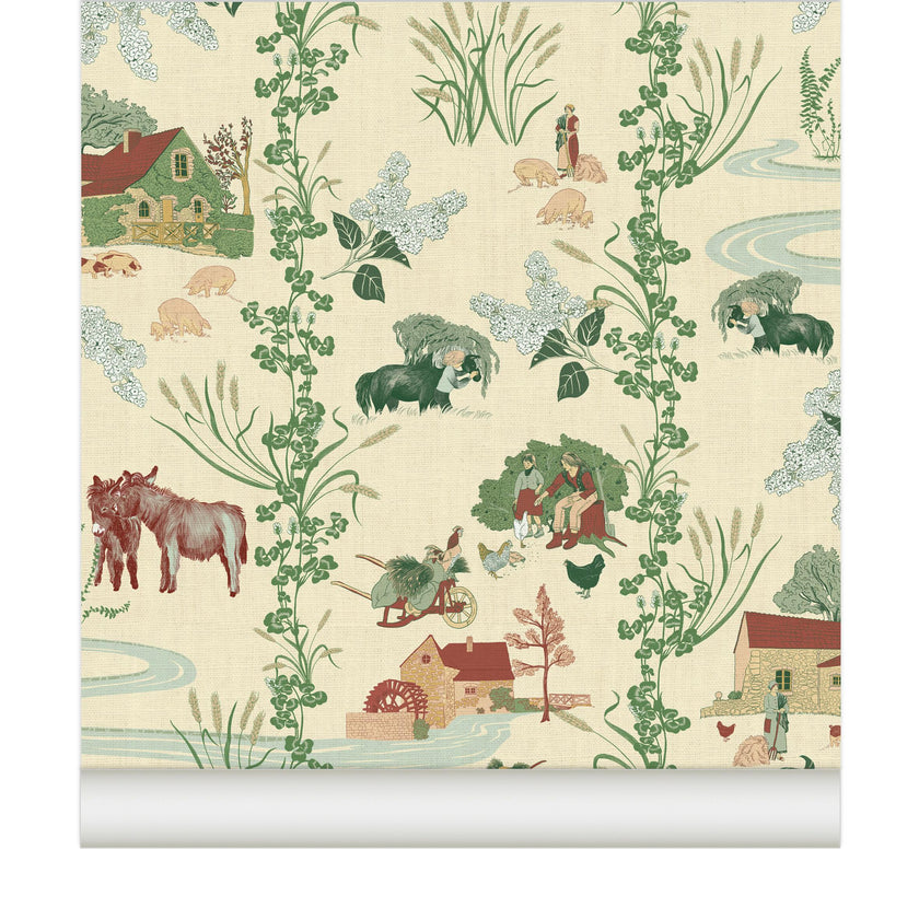 Papier peint Toile de Campagne coloris Brique