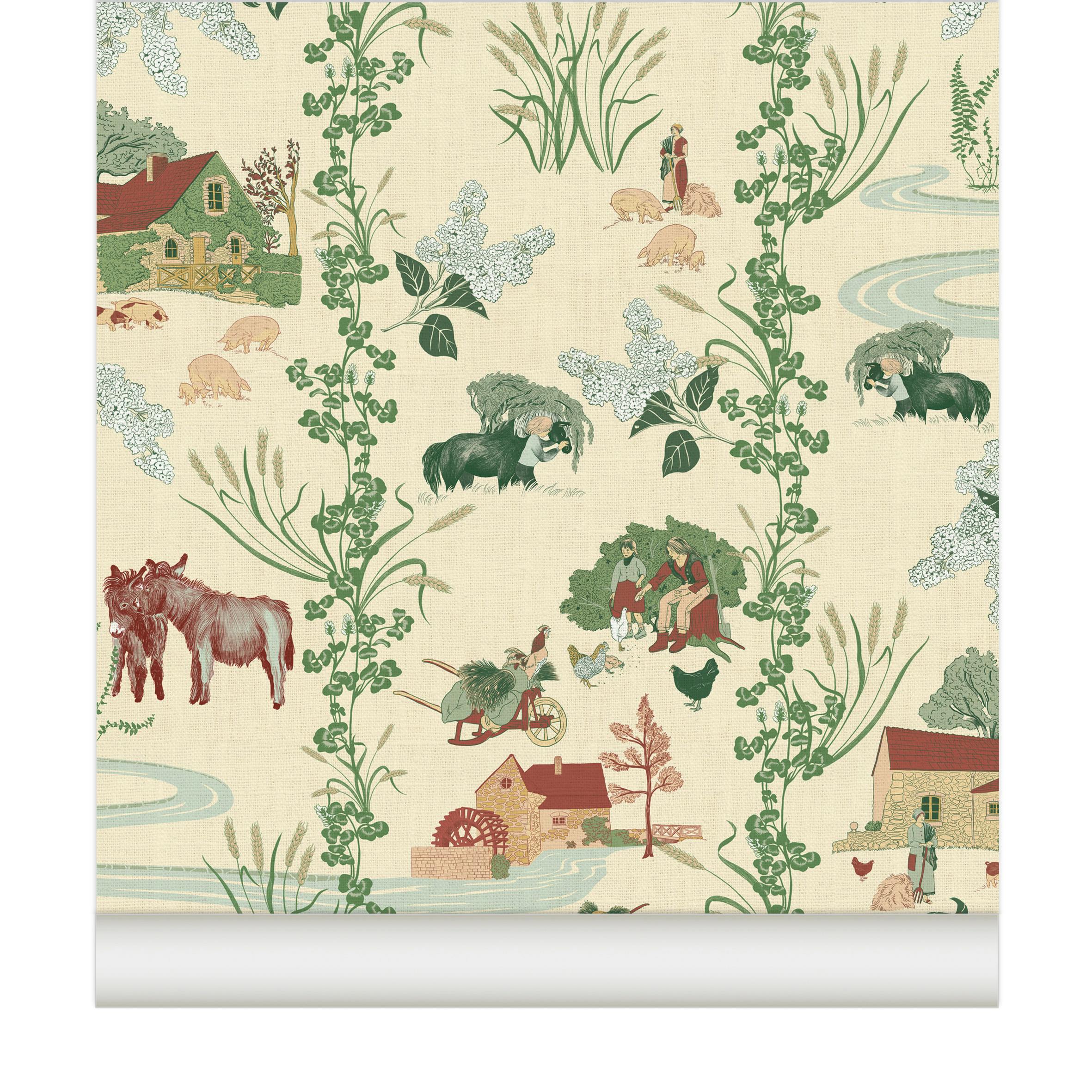 Papier peint Toile de Campagne coloris Brique