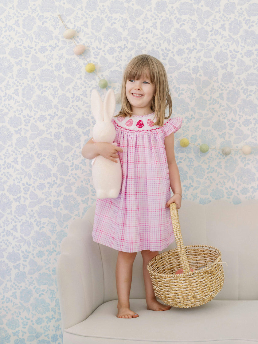 Pink Easter Egg Smocked Dress