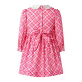 Bow Smocked Check Dress