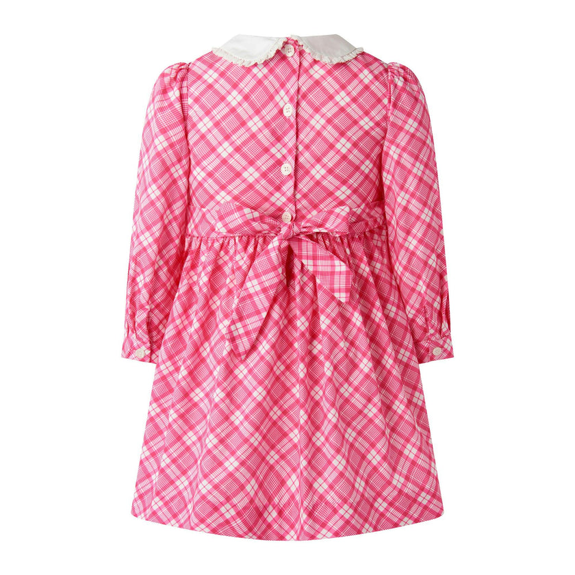 Bow Smocked Check Dress