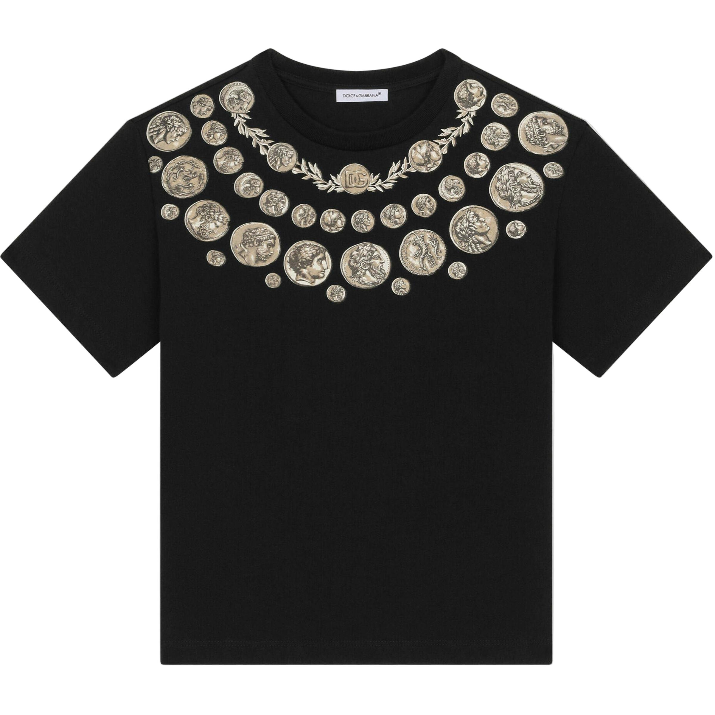 Black Multi Coin Print T-Shirt