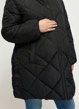 Quilted Longline Maternity and Postpartum Puffer Jacket