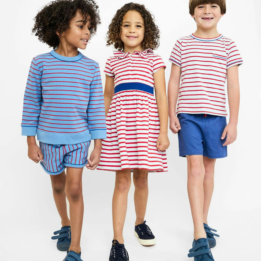 Allegra Dress, Paprika Stripe