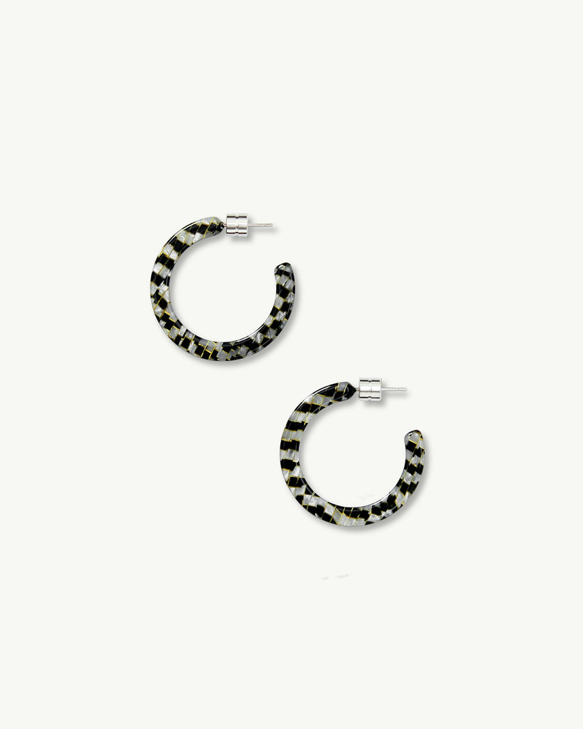 Mini Hoops in Perle Noir