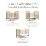 Liberty 3-in-1 Convertible Spindle Crib w/Toddler Bed Conversion Kit in Washed Pine