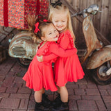 Long Sleeve Ruffle Twirl Dress