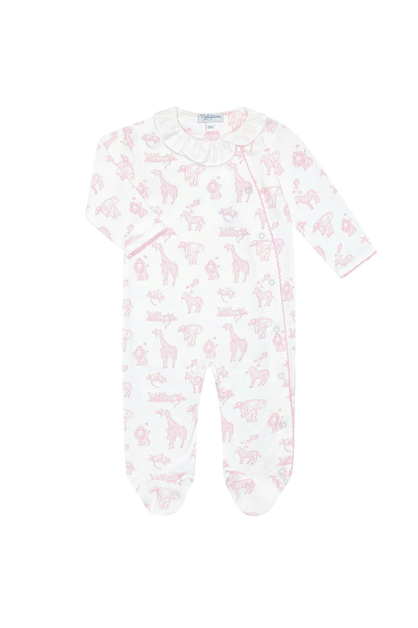 Pink Safari Crossover Footie