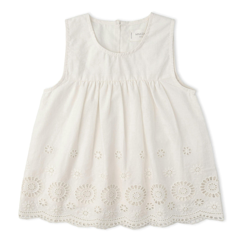Organic Eyelet Top And Pant Set - Ivory Eyelet