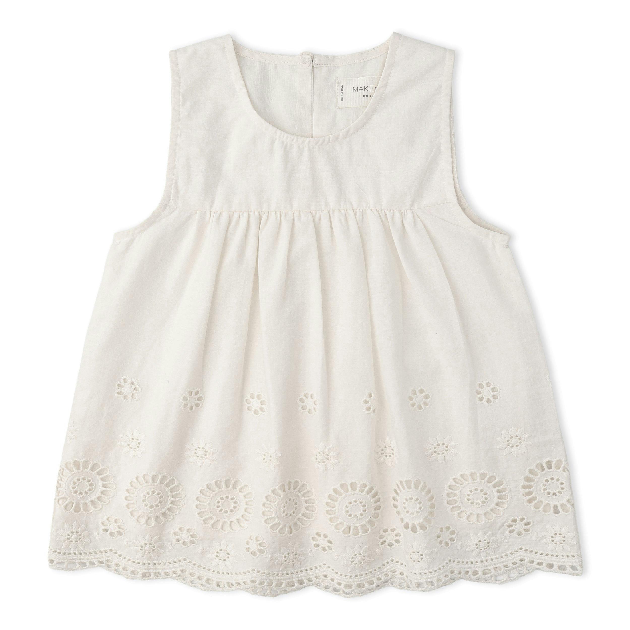 Organic Eyelet Top And Pant Set - Ivory Eyelet