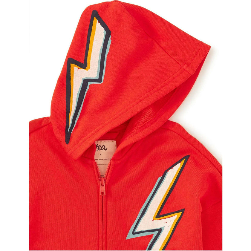 Lightning Bolt Easy Fit Hoodie, Red