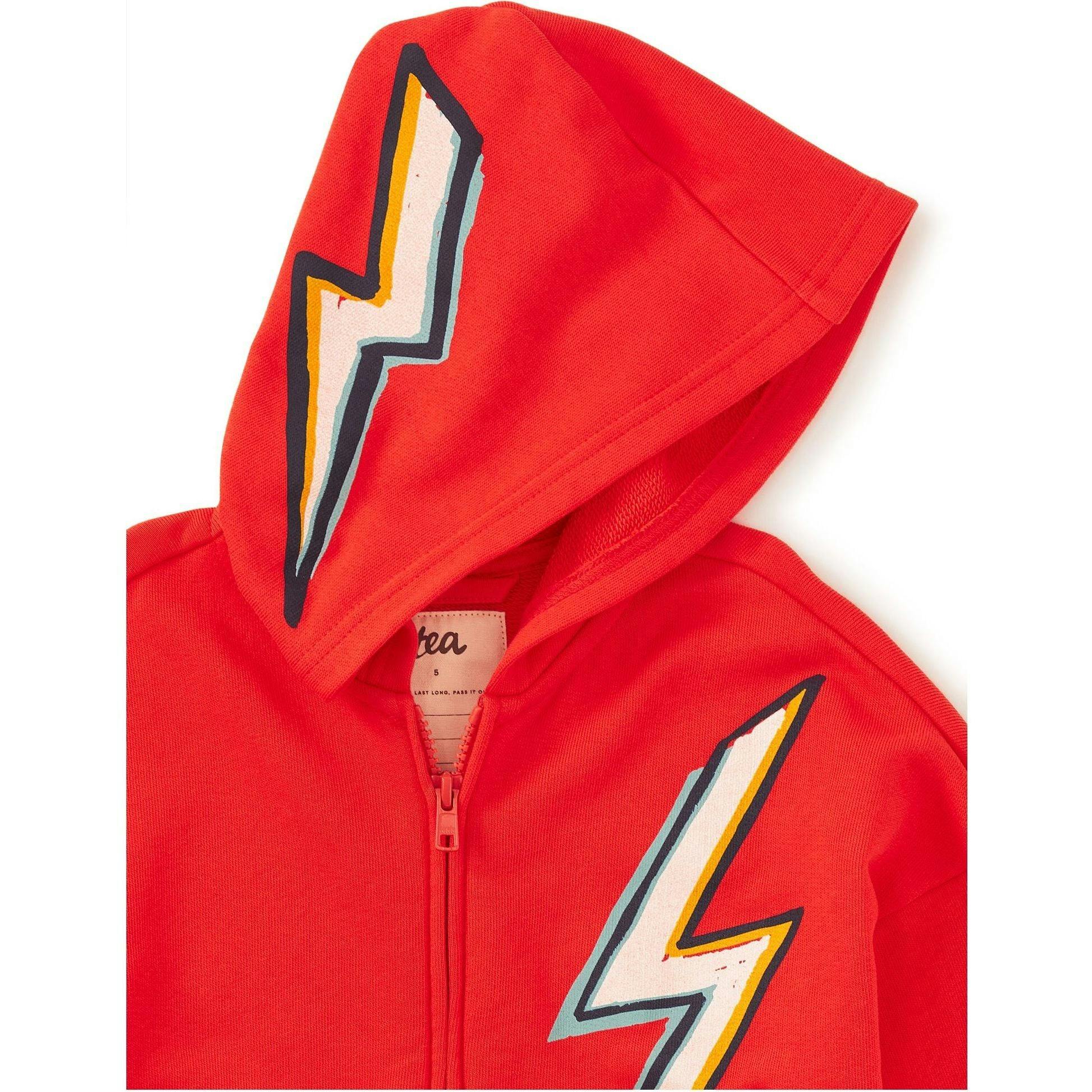 Lightning Bolt Easy Fit Hoodie, Red
