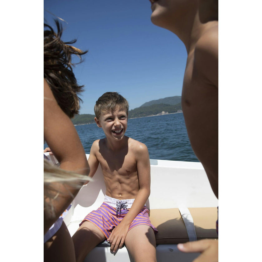 Lavander stripes surfer swim shorts
