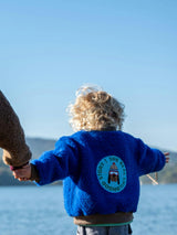 children's merino wool bomber jacket - cobalt