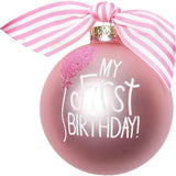 My First Birthday Girl Glass Ornament
