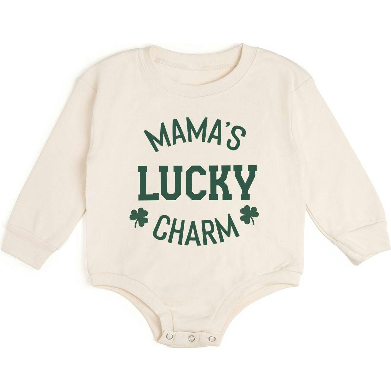 Mama's Lucky Charm St. Patrick's Day Long Sleeve Romper