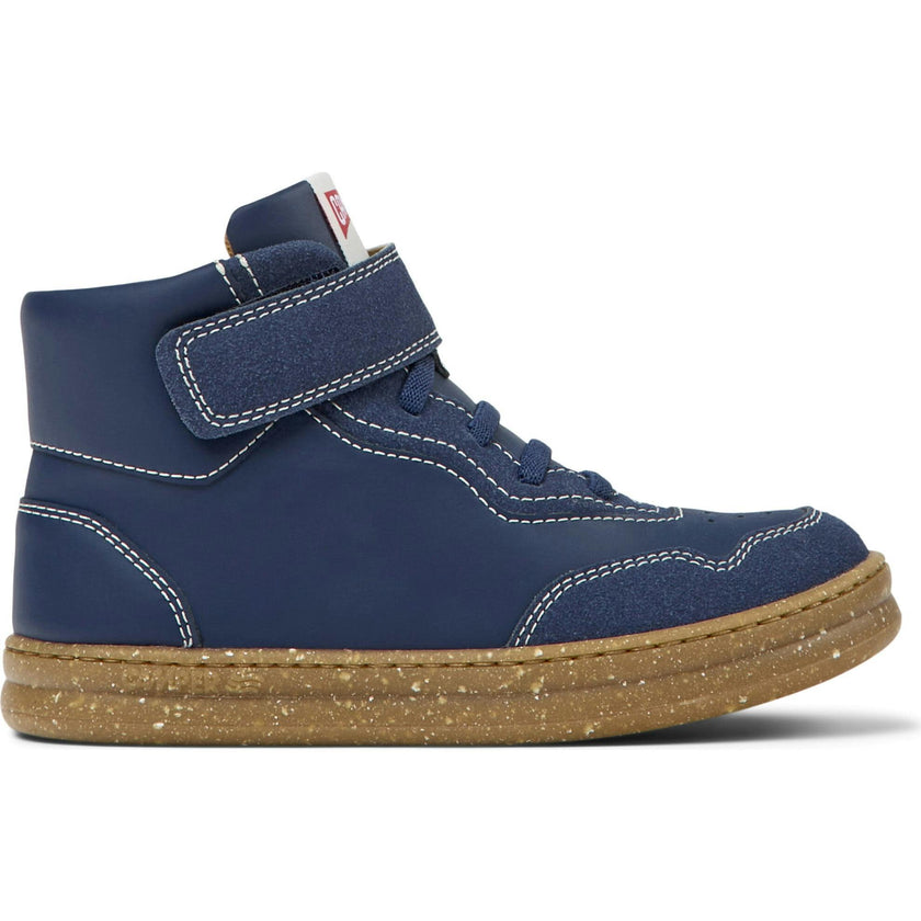 Runner Four Ankle Velcro Closure Leather Sneakers, Blue