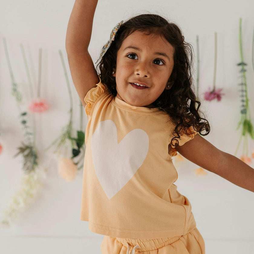 Girls Sleeveless Top in Heart in Desert Mist